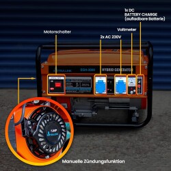 EXTRALINK EGH-3000 HYBRID GENERATOR 3KW 1F - 2